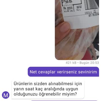 Getirçarşı Namlı Market Siparişi Kusurlu Ürün Ve Fazla Para Alınması