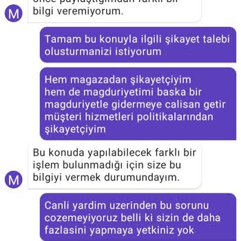 Getirçarşı Namlı Market Siparişi Kusurlu Ürün Ve Fazla Para Alınması