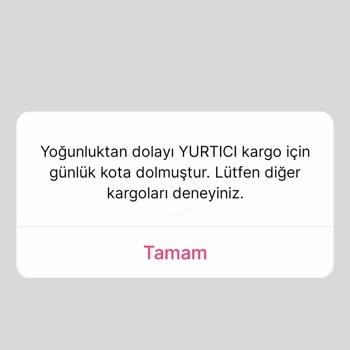 Gardrops Yurtiçi Kargo Günlük Kota Hatası