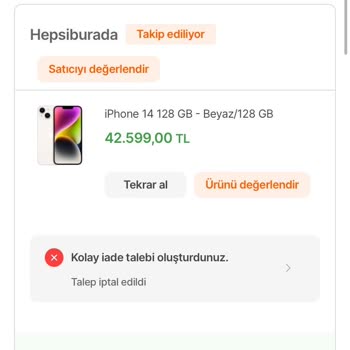 Hepsiburada Sattığı Telefonunun Düşen Fiyat Farkını Karşılamadı.