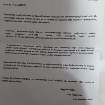 SuperStep Converse Markalı Ayakkabının İçinde Yırtılma Olması