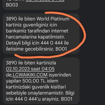 LCW'de Bilgim Dahilinde Olmayan İşlem