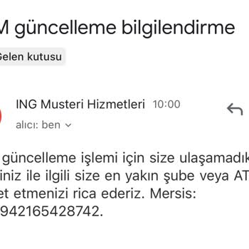 ING Telefon Numarası Güncelleme