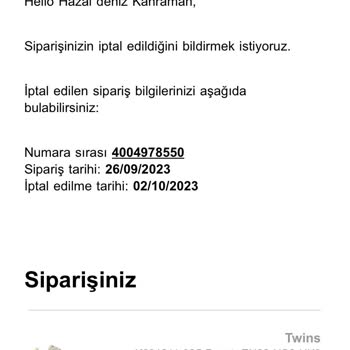 Camper Ürünümün İptal Olması