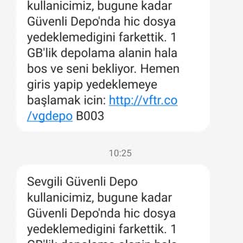 Vodafone İstenmeyen SMS Geliyor Sürekli