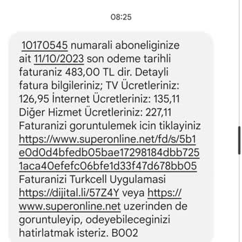 Superonline Fazla Düzenlenen Fatura