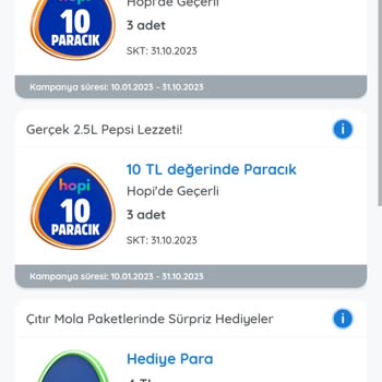 Pepsi Hopi Paracıklar Kullanılmıyor, Hopi Uygulaması Paracık Kabul Etmiyor