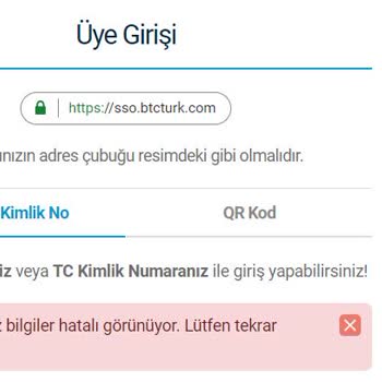 BTC Türk Giriş Hatası