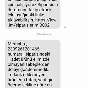 LCW Sipariş İptali