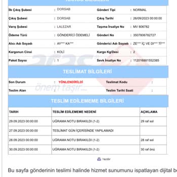 Aras Kargo Adrese Gelmiyor Siz Gelin Diyor