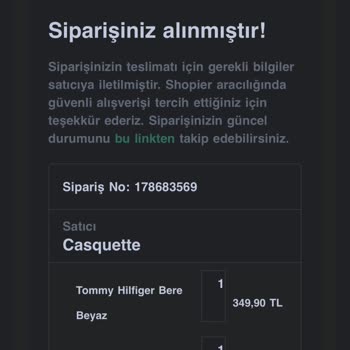 Shopier Casquette.tr Sipariş Sorunu