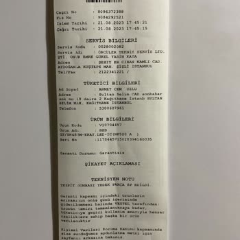 Vestel Garanti Sonrası Motor Arızası