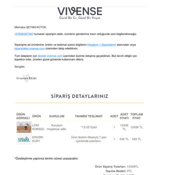 Vivense 157606267360 Numaralı Loki Konsol Hasarlı Teslim Edildi