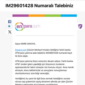 Enpara Ortak ATM Para Yatırmada Yutması İlgilenmemeleri