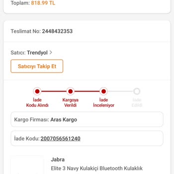Trendyol 2 Aydır Servisteki Ürünümü Göndermiyor