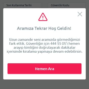 TikTak Kirala Kredi Kartı Ekleyemiyorum