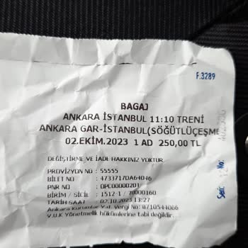 TCDD Bagaj Ücret Alınması