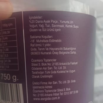 Asr Gıda Ayak Paça Çorbasının İçindeki Kıllar