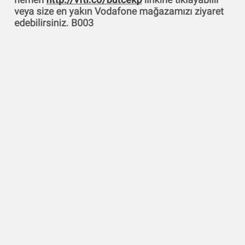 Vodafone Tarifemin Yenilenmemesi Hakkında