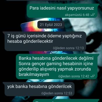 Gençer Gaming Ekran Kartımın İadesini Alamıyorum