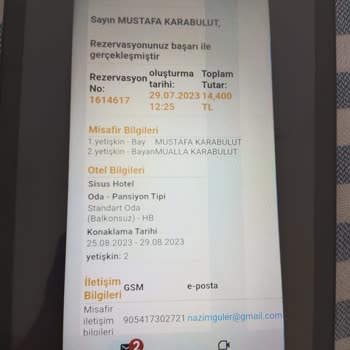 Sisus Hotel Çeşme Sisus Hotel Sipariş İptali Sebebiyle Ücret İadesi Alamadık