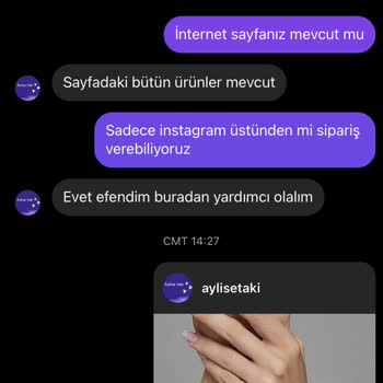 Aylisetaki (Instagram) Yanlış Ürün Gönderildi Tedarik Edilmedi