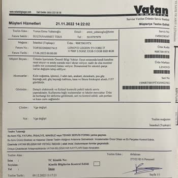 Vatan Bilgisayar Ürünümün İade/Değişim Raporu Olmasına Rağmen Değişim Yapılmaması.