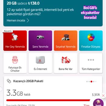 Vodafone İnternet Paketi Sorunu