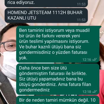 Homend / Karaca Kazanlı Ütü Tamir Edilmiyor Ve Para İadesi Yatmıyor.