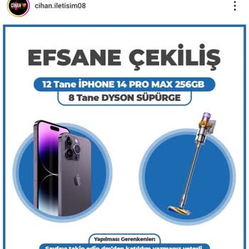 Cihan.iletisim08 (Instagram) iPhone 14 Pro Max Çekiliş Aldatmacası