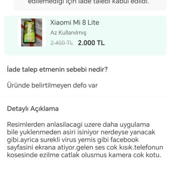 Dolap'tan Sattığım Telefonun İadesi Yerine Başka Kırık Bir Ürün Geldi