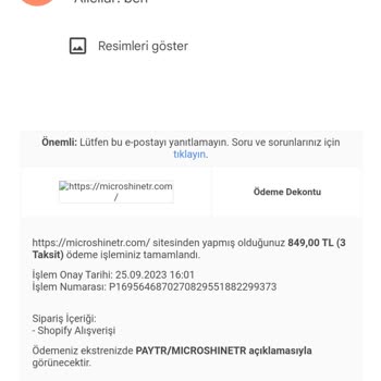 MicroShine Türkiye Ürün Elime Gelmemesi