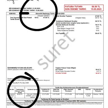 Vodafone İbraz Edilen Taahhüt Fiyatından Farklı Bir Fiyat Yansımıştır