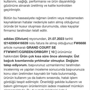 adidas Ürüne Olumsuz Dönüş Yapıldı