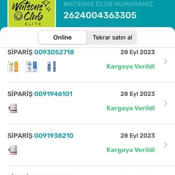 Watsons Siparişimi İptal Ettiler