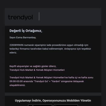 Trendyol Market Mağduriyeti Müşteri Hizmetleri