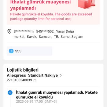 Aliexpress Gümrük Te Kalan Ürün