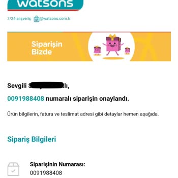Watsons Sipariş Oluşturuldu Diyor Fakat Siparişim Hazırlanmadı