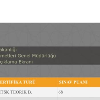 Milli Eğitim Bakanlığı (MEB) E Sınav Ehliyet Sınavı