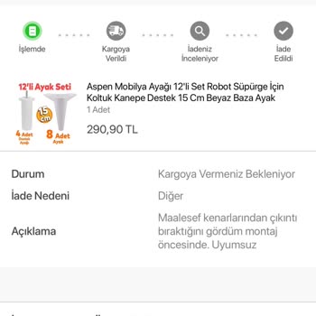 Koçtaş İade Fiyaskosu. Sendeo Kargo Firması Dönüş Bile Yapmadı.