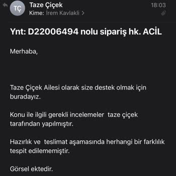 Taze Çiçek (tazecicek.com) Taze Çiçekten Sipariş Verirken Büyük Hayal Kırıklığı Yaşadım