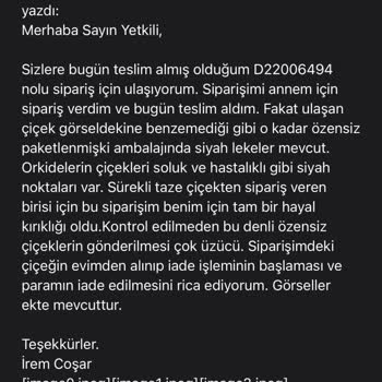 Taze Çiçek (tazecicek.com) Taze Çiçekten Sipariş Verirken Büyük Hayal Kırıklığı Yaşadım