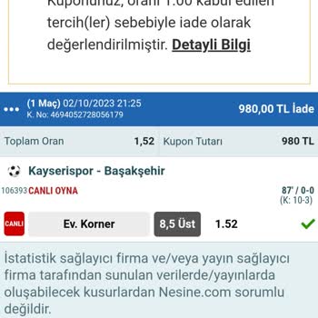 Nesine Paramı Vermiyor