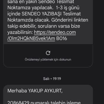 Sendeo 8 Gün Kargo Getirmedi.