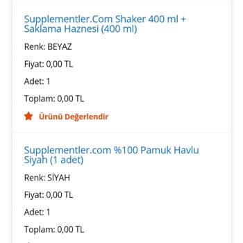 Supplementler Eksik Gelen 3 Ürün