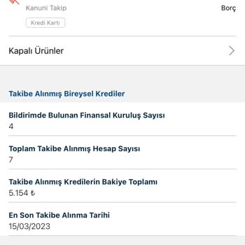 Kredi Kayıt Bürosu Borcum Yok Ancak Kanuni Takip Görünüyor.