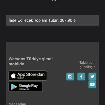 Watsons İptal Siparişler Hk