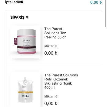 Watsons Siparişimi İptal Etti