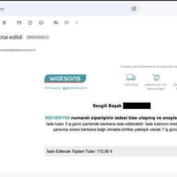 Watsons Sebepsiz Sipariş İptali