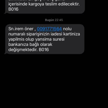 Watsons Siparişimi İptal Ediyor